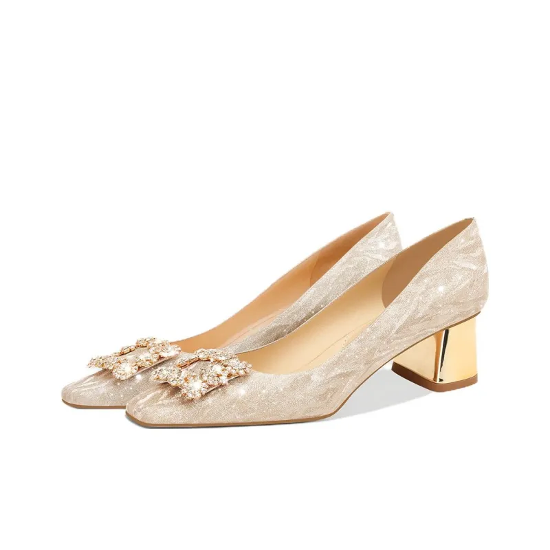PJJUU Chunky Heel High Heels 4.5cm Women's-1