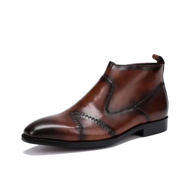 ASTON M.JAZZ Ankle Boots Men Black/Coffee-7