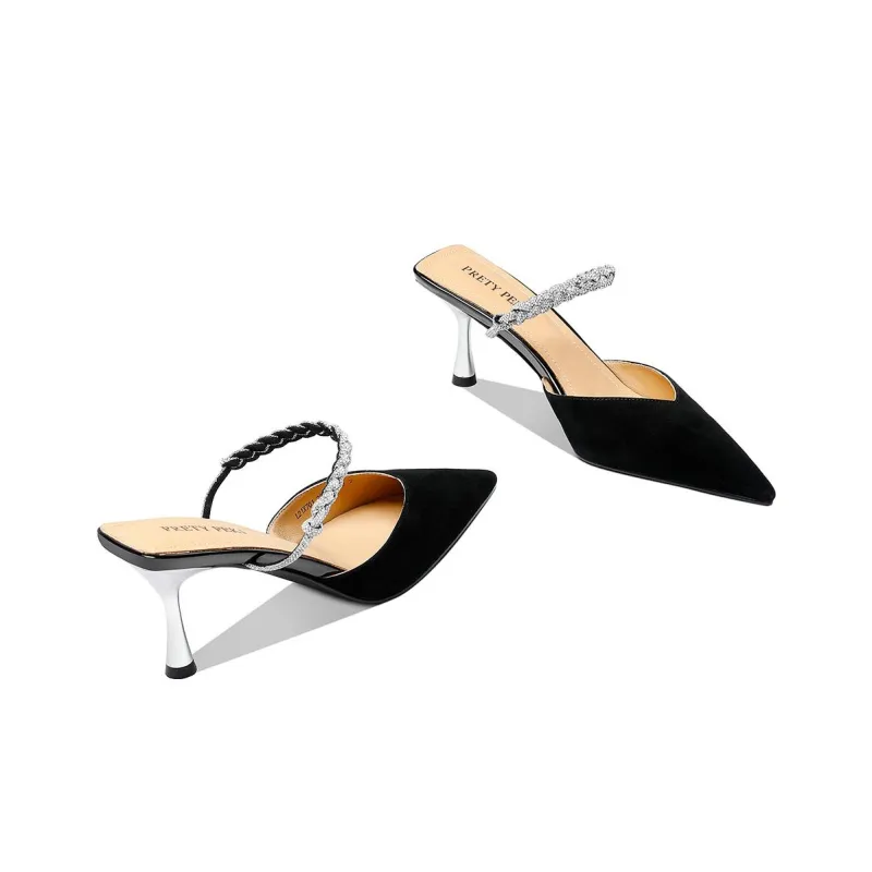 PRETY PEKI Stylish Sandal 7cm Women's Black-3