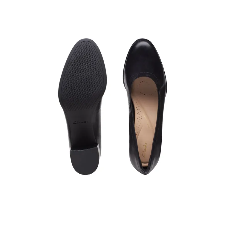 Clarks Frewa Series Chunky Heel High Heels 6.5cm Women's Black-2
