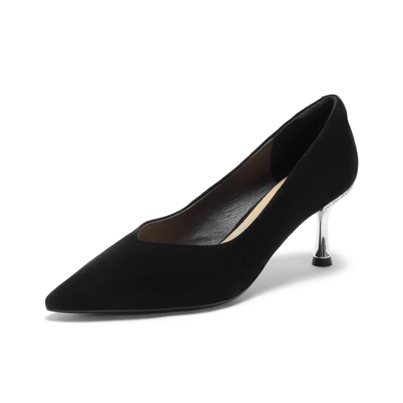 Hotwind Slim Heel High Heels 6cm Women's Black-1