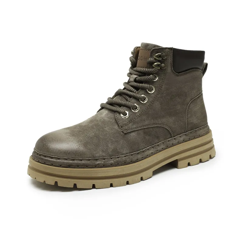 Qiandongmeili Martin Boots Men Gold/Khaki-14