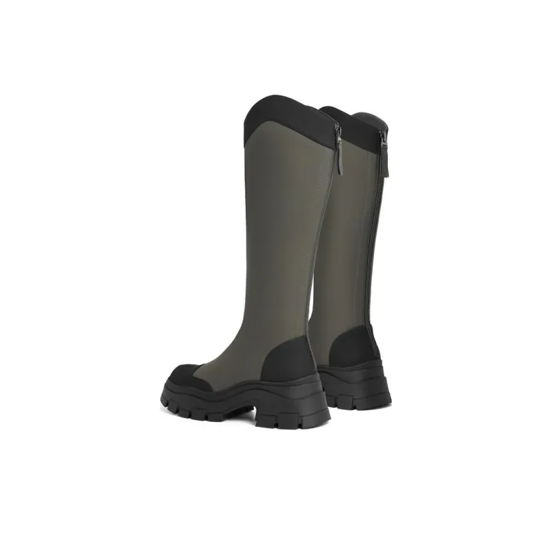 BELLE Knee-high Boots 6cm Women's Green Apricot Black-22
