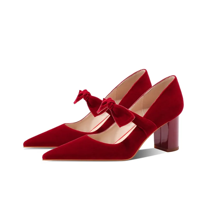 MEIAI Chunky Heel High Heels 6.5cm Women's-6