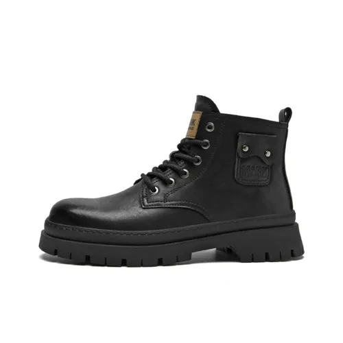 FAIRWHALE Martin Boots Men Black/Khaki/Brown