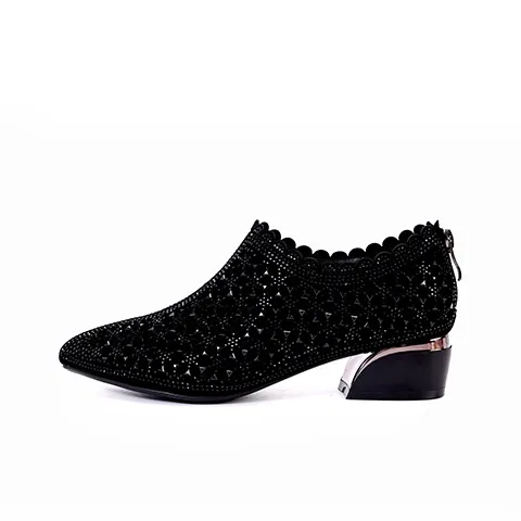 LESELE Chunky Heel High Heels 3.0cm Women's Black-0