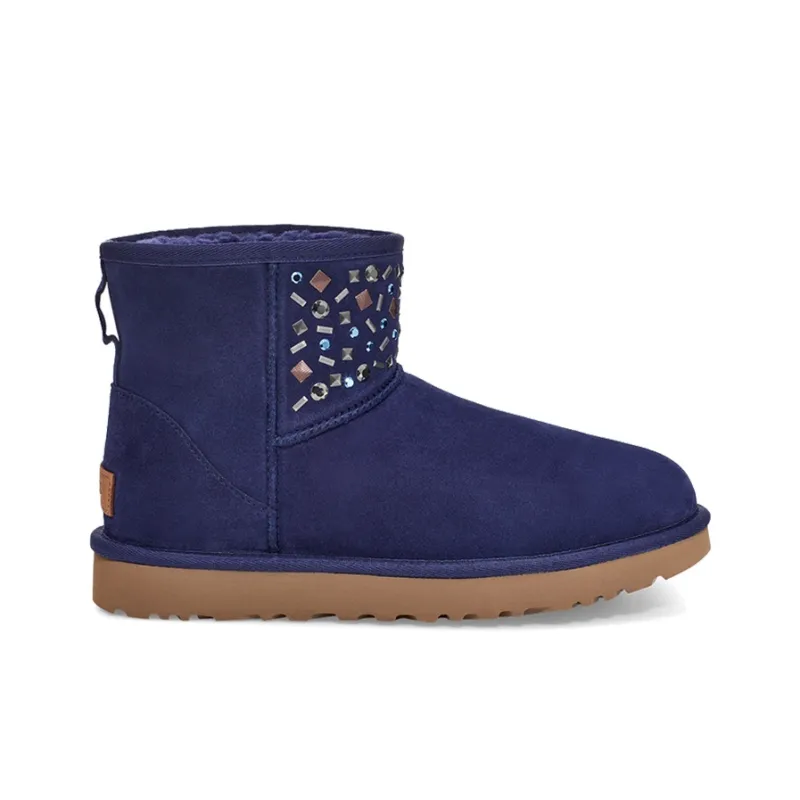 UGG Classic Mini Stud Ii Rivets Snow Boots Navy Women's-1