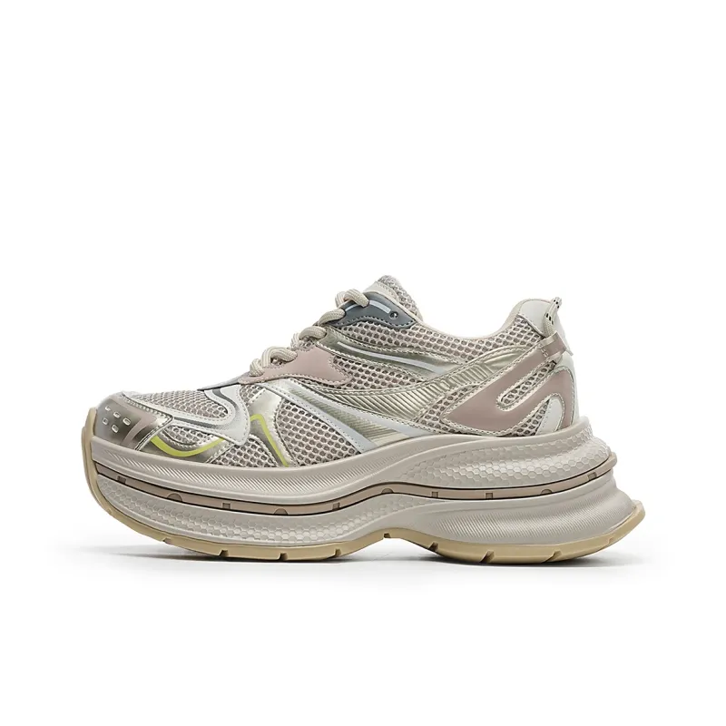 EBLAN Low Top Chunky Sneakers Women's Gold-0