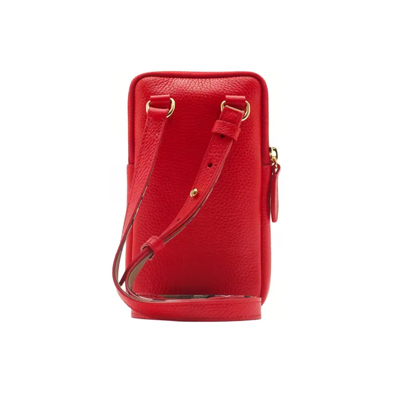 Burberry Grained Calfskin Cell Phone Pouch Women's Bright Red-1