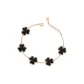 925 Sterling Silver-Romantic Trefoil Bracelet[Black Agate]