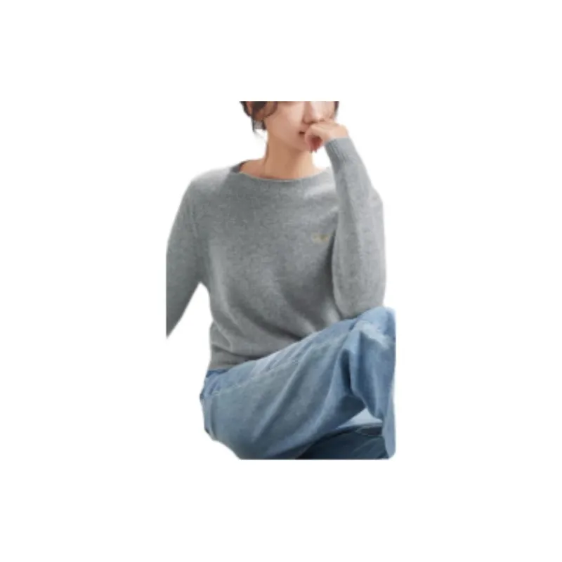 MIHUANG Cashmere Sweater Women's Medium Gray-2