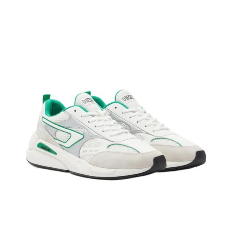 DIESEL S Serendipity Low Top Casual Shoes Men's White Green-1