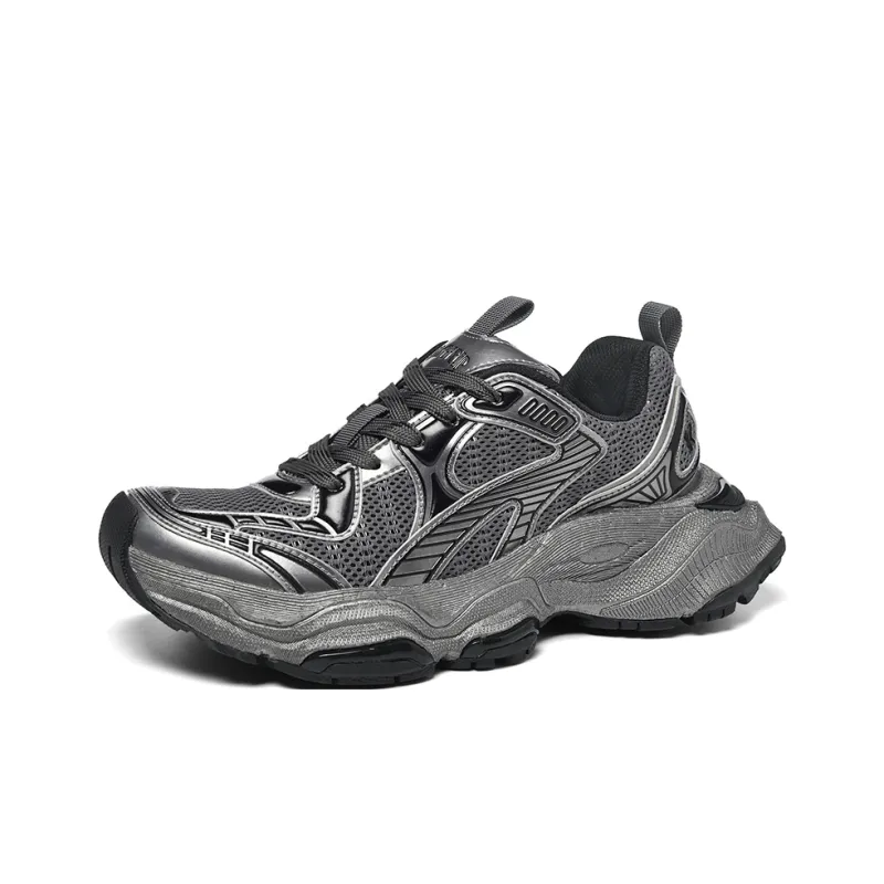 SK.TRIP Cushioned Wear-Resistant Supportive Lightweight Height Increasing Low-Top Running Shoes Unisex Titanium Gray-36
