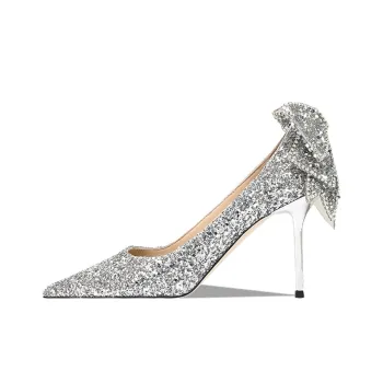 Take The Qin Slim Heel High Heels Women's Silver