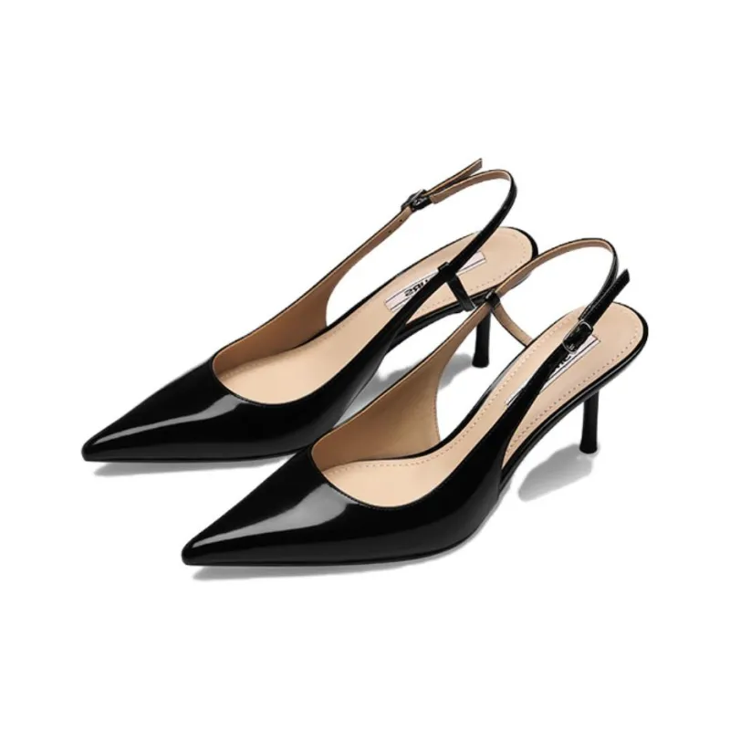 73Hours 45-Degree Elegant Slim Heel High Heels 8cm Women's Black/Gray/Apricot-2