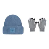 Blue Hood+Black and White Gloves