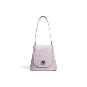 COURONNE Cow Split Leather One Shoulder Crossbody Bag Regular Women's Hyacinth Purple/Silver Gray/Tin Gray