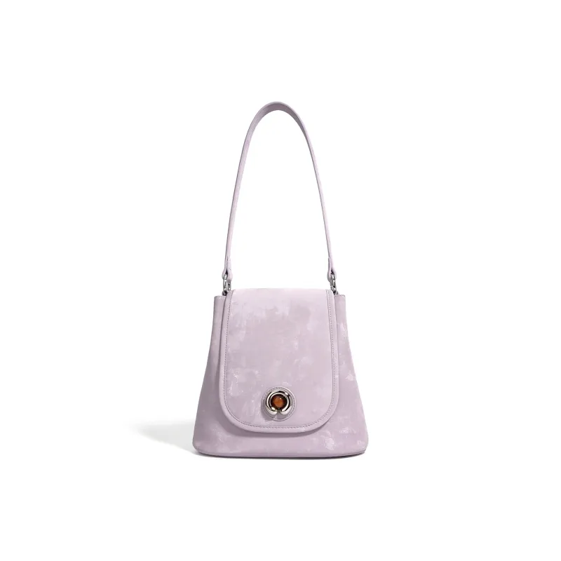 COURONNE Cow Split Leather One Shoulder Crossbody Bag Regular Women's Hyacinth Purple/Silver Gray/Tin Gray-0