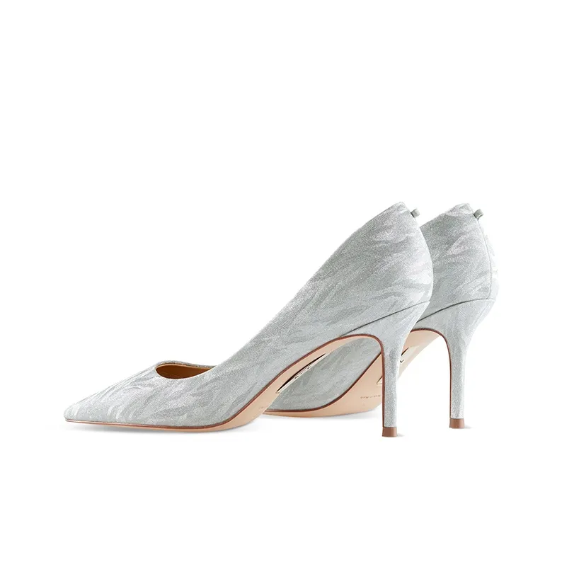 7or9 Moonstone Valentine Box Slim Heel High Heels 9cm Women's Silver-4