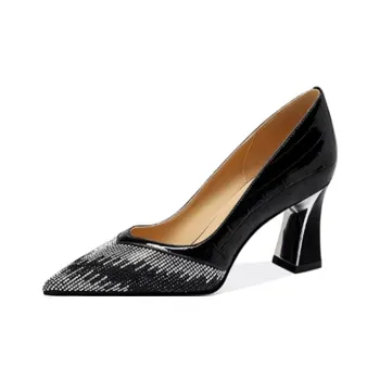 JESSICA SOPHIA Block Heel High Heels 6.5cm Women's Black