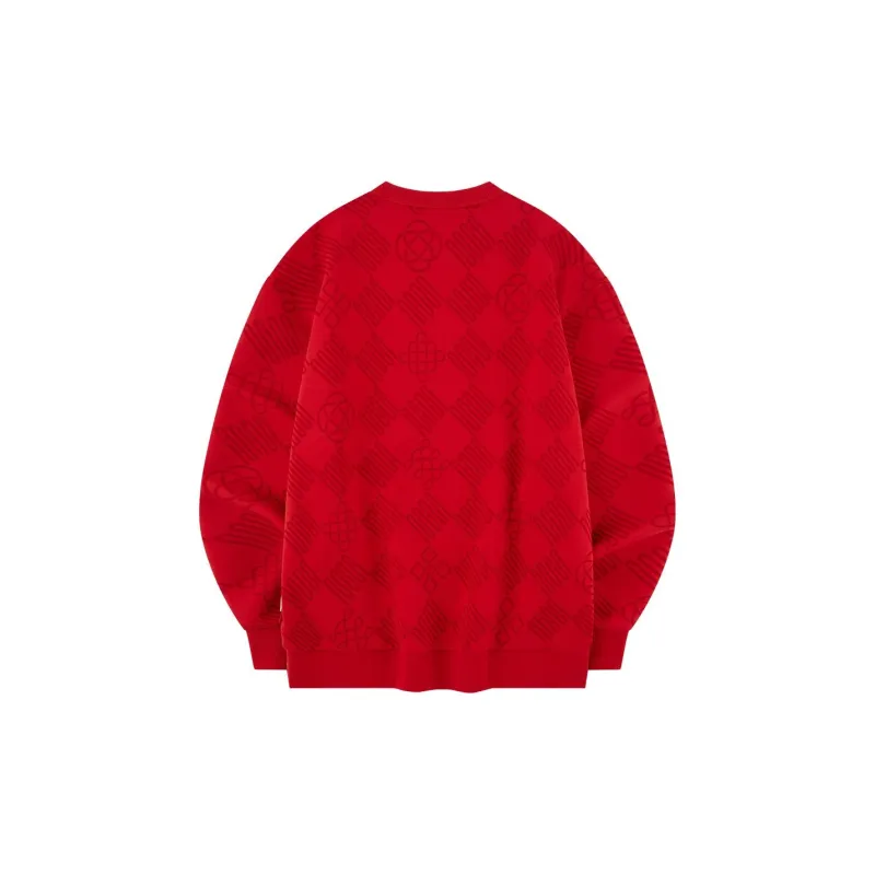 QIAODAN Sweatshirt Men's Koi Fish Red Print-1