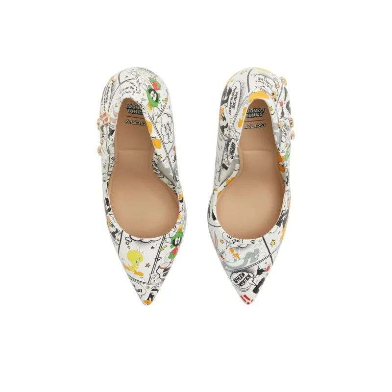 ALDO Slim Heel High Heels 10.16cm Women's Mixed White-4