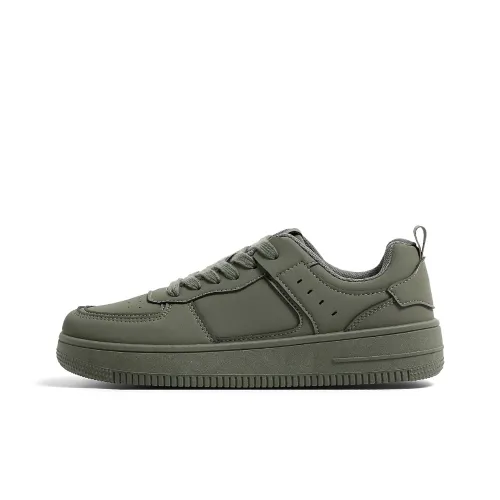 HUANQIU Anti Slip Wear Resistant Low Top Skateboard Shoes Men's Army Green