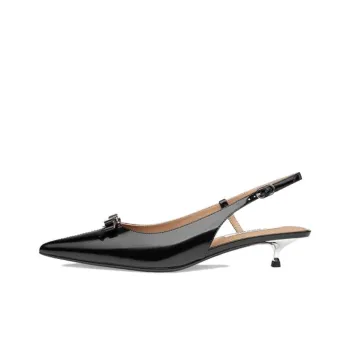 73Hours Ice Jasmine Slim Heel High Heels 3cm Women's Black/Silver