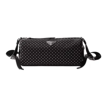 PRADA Recycled Nylon Shoulder Bag Medium Size Women's Black