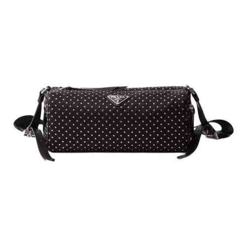 PRADA Recycled Nylon Shoulder Bag Medium Size Women's Black