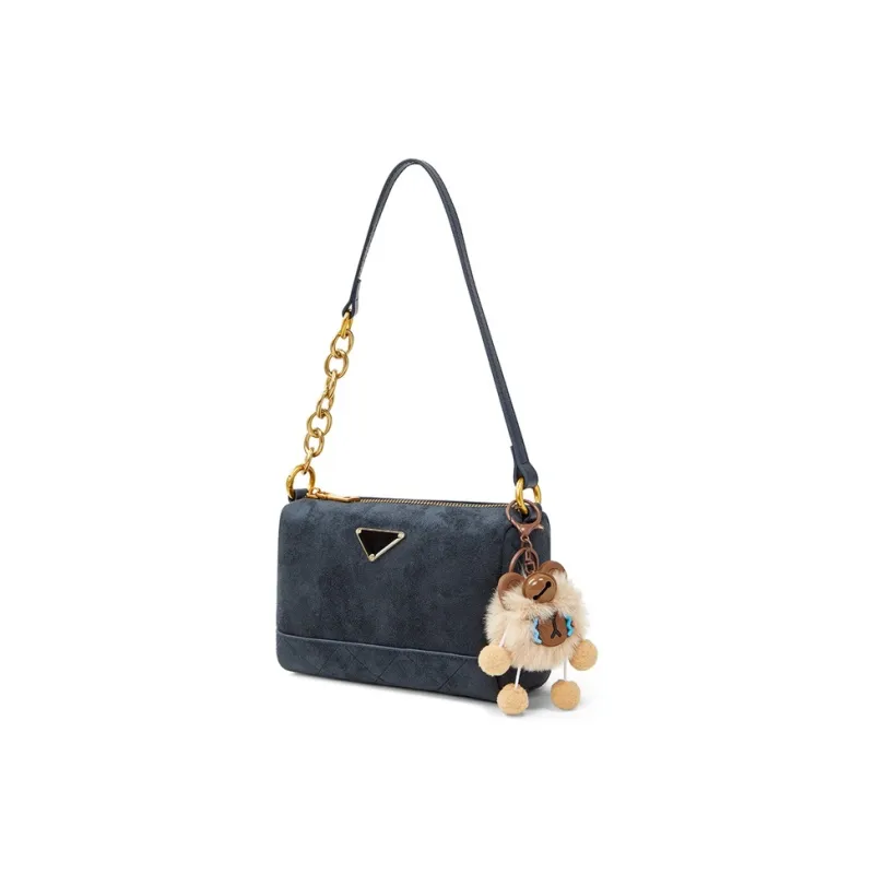 Teenmix Cow Leather Shoulder Bag, Crossbody Bag, Shoulder Bag Trumpets Women's Coffee/Caramel/Dark Blue-20