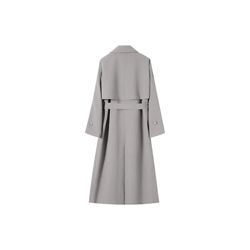 MOSIIMORII Trench Coat Women's Apricot Gray-1