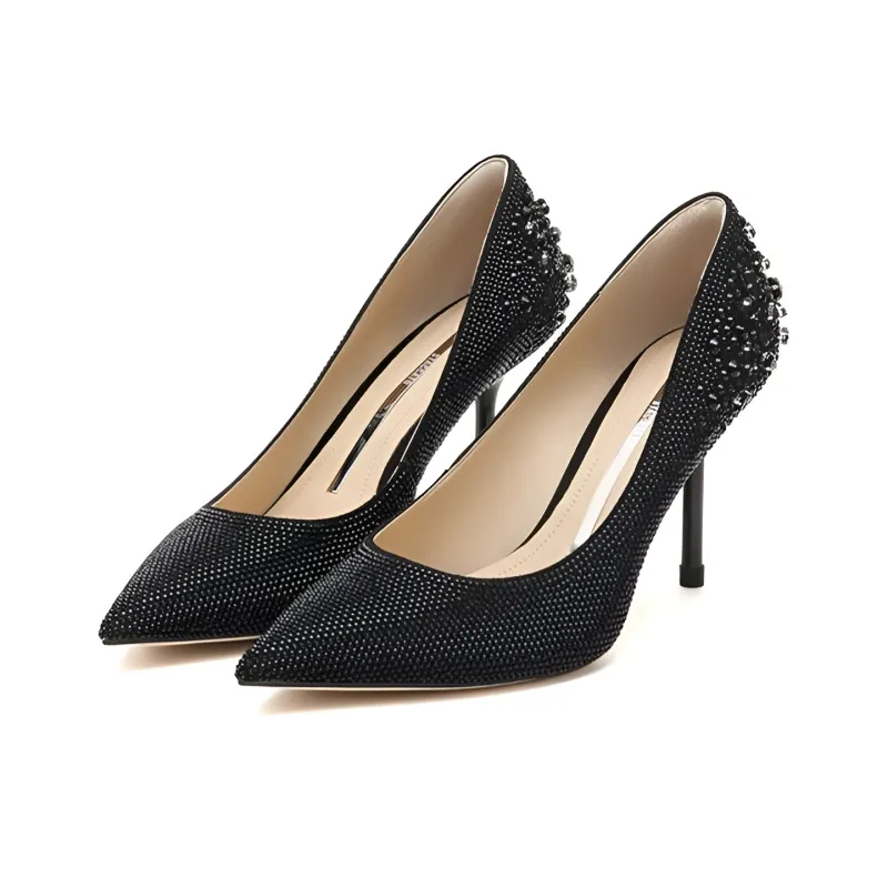 Staccato Slim Heel High Heels 8cm Women's Black-1