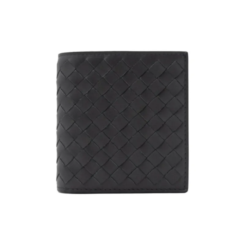 Bottega Veneta Intrecciato Calfskin Wallet Regular Men's Gray Green-0