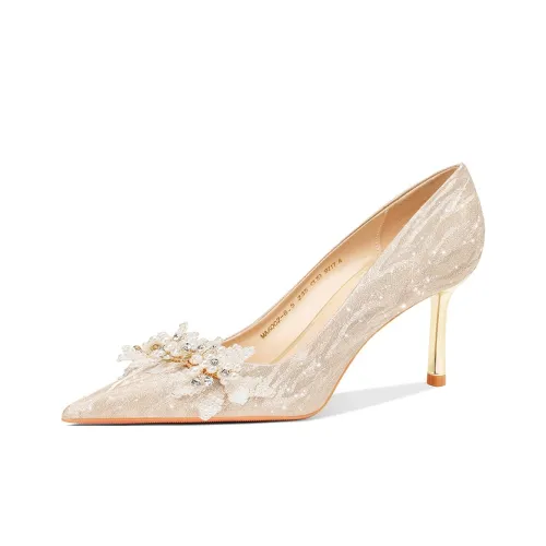 MEIAI Slim Heel French High Heels 6.5cm Women's Gold