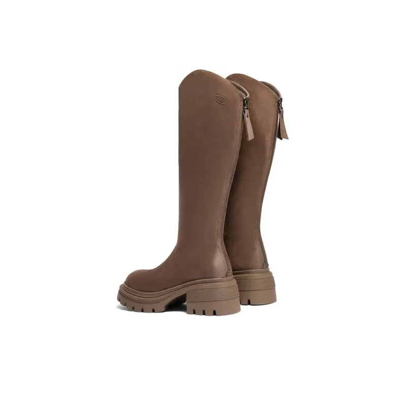 BELLE Knee-high Boots 5.5CM Women's Black Brown-8