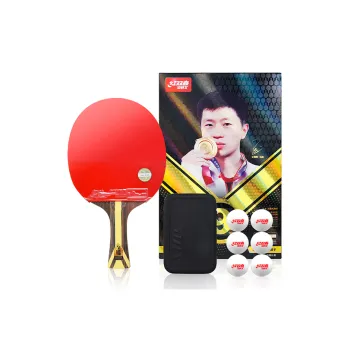 DHS Ping Pong Paddles Unisex All Wood Carbon Fiber Red