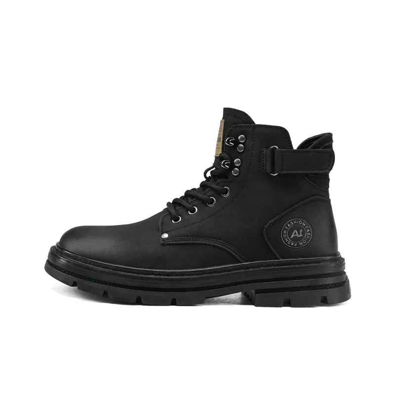 Abango Martin Boots Men Yellow, Black-3