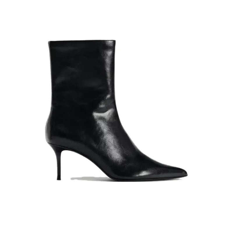 ZARA Ankle Boots 7cm Women's Black-1