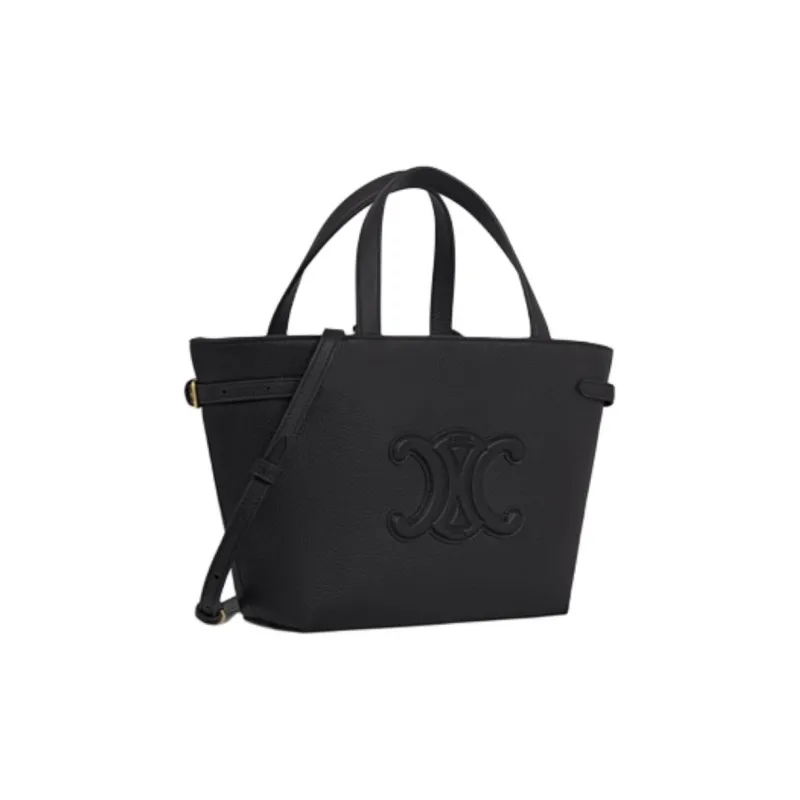 CELINE Cabas Calfskin Crossbody Handbags Mini Women's Black-3