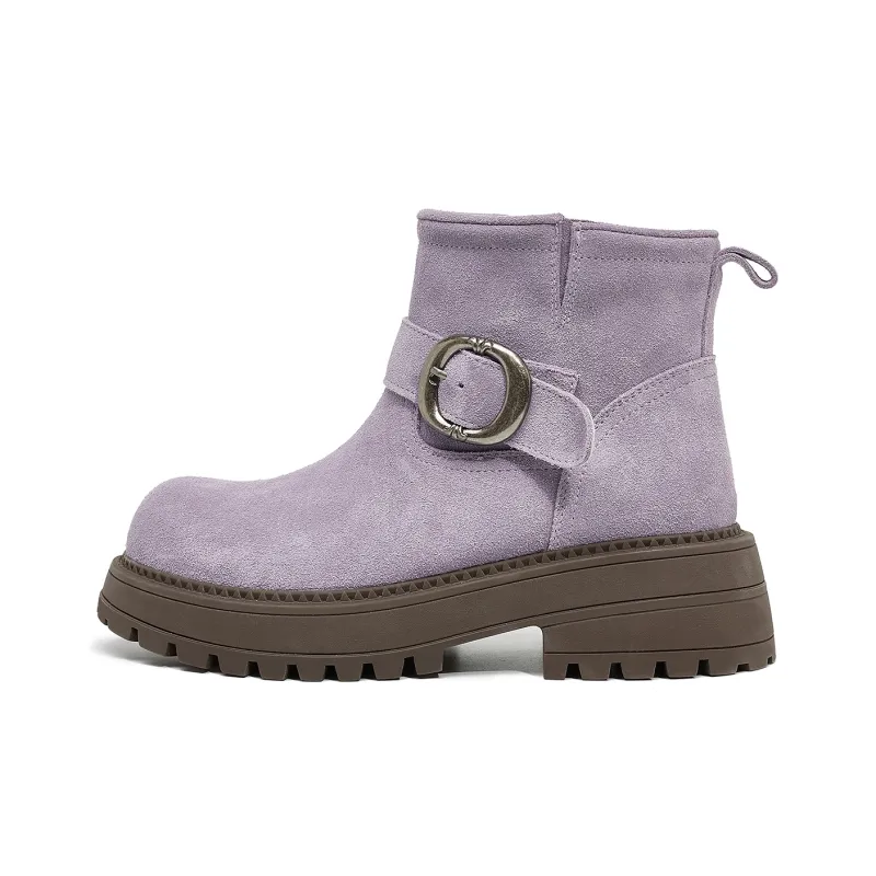 OULISASI Ankle Boots Women's Ecru/Khaki/Mocha/Purple/Umber-10