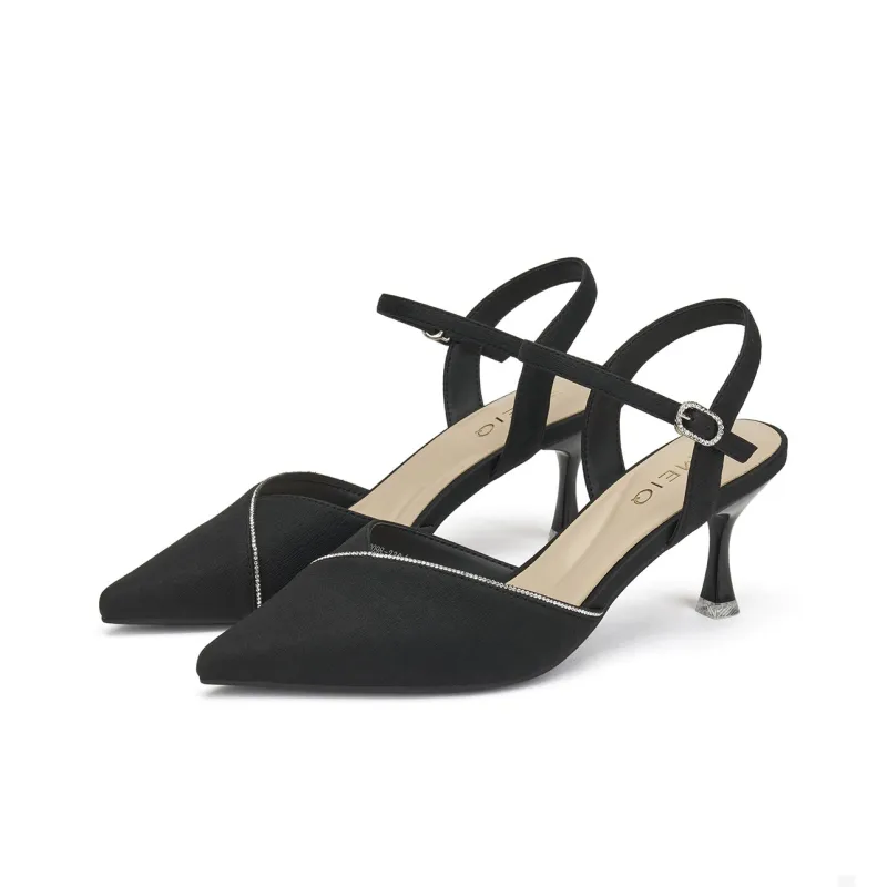 GEMEIQ High Heels Women's Black/Ecru-1