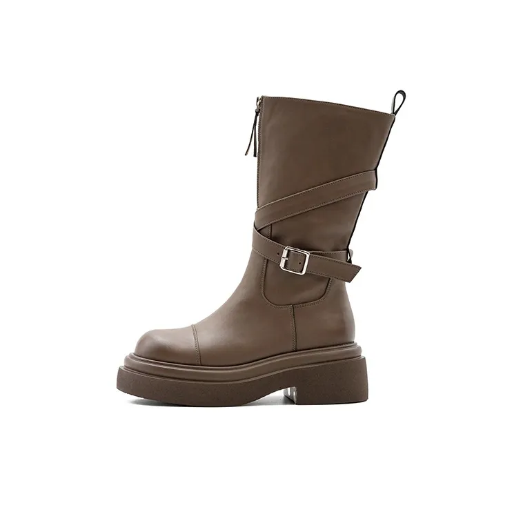 Little Sue Niche Design Lapel Double-Wear Hot Girl Biker Boots Ankle Boots Women's-4