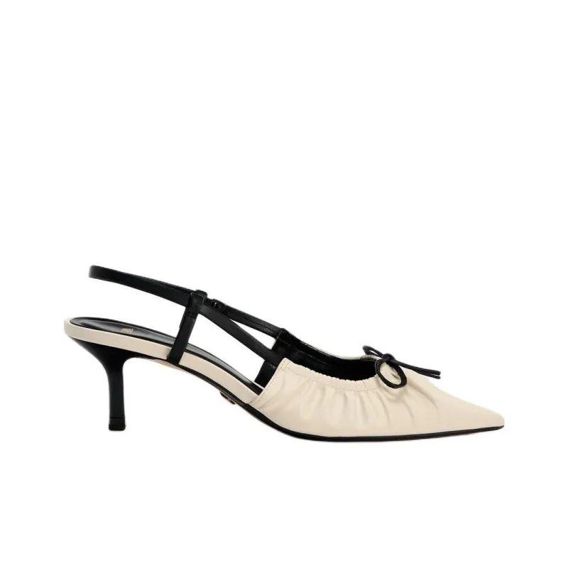 ZARA Slim Heel High Heels 5.5cm Women's Beige-1