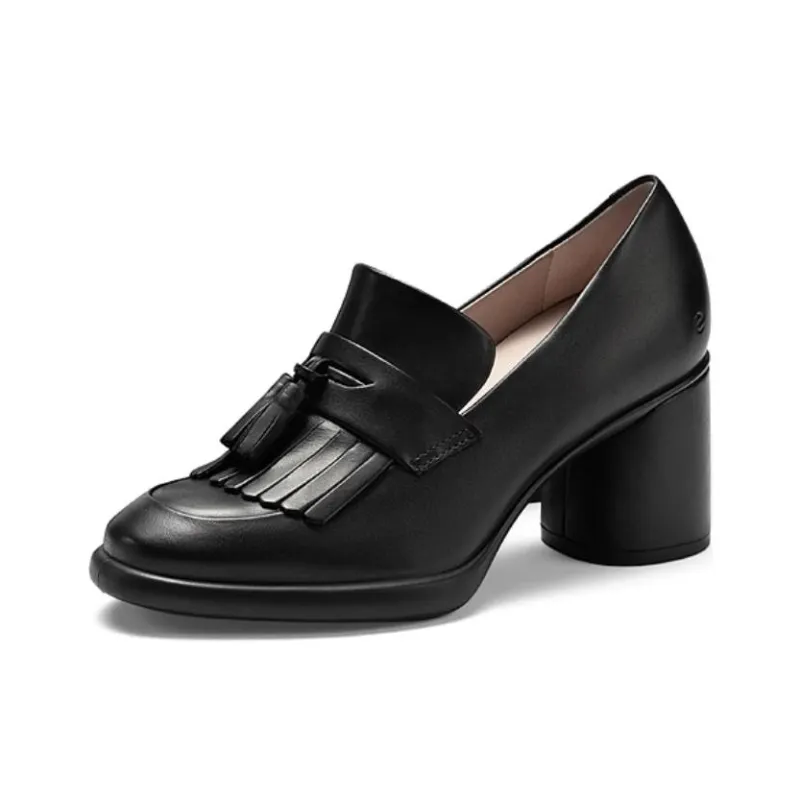 Ecco Chunky Heel High Heels 8cm Women's Black-0