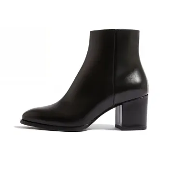 SCAROSSO Costanza Polished-Finish Zipped Ankle Boots Women's