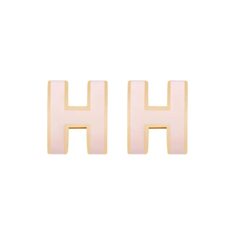 HERMES Gold-Plated Stud Earrings Women's-1