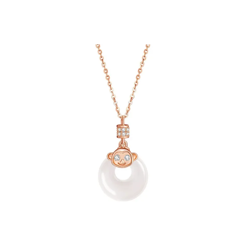 Strange Snow Chalcedony Necklaces Unisex-12