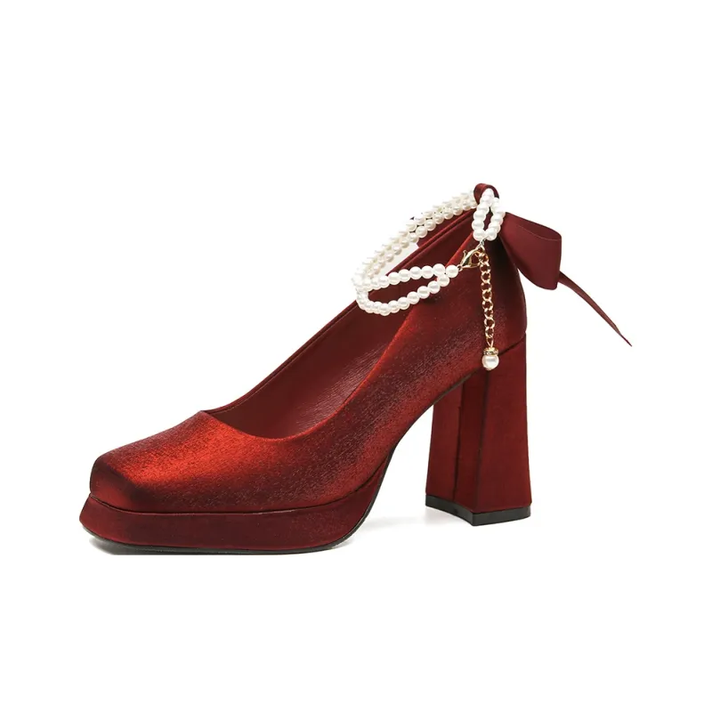KATHRYN WILSON Chunky Heel High Heels 9.5CM Women's-6