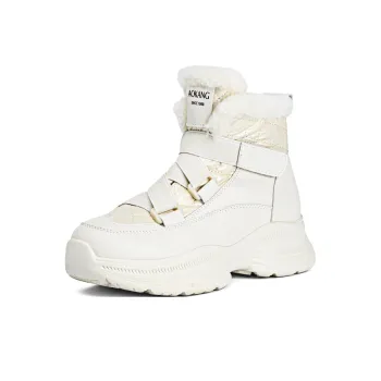 AOKANG Short Snow Boots Women's Beige